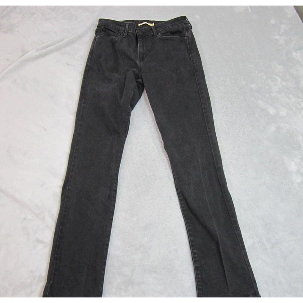 Levis Jeans Womens 10 Black Charcoal Wash Mid Rise Skinny Slim 5-Pocket Denim